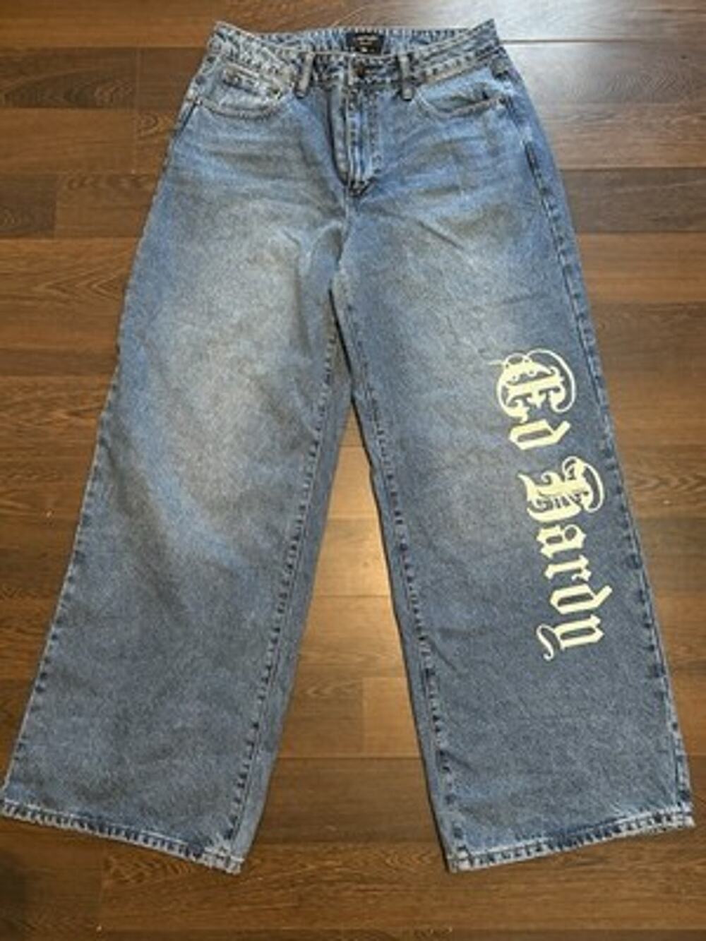 Ed Hardy Born Free Wide Leg Jeans Size 32 100% Cotton